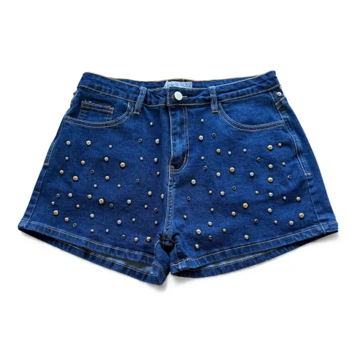 Shorts jeans tachas Spets
